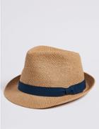Marks & Spencer Double Weave Textured Trilby Hat Tobacco