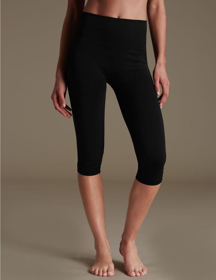 Marks & Spencer Gym Slim Santoni Seamfree Cropped Leggings Black