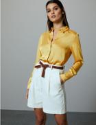 Marks & Spencer Button Detailed Long Sleeve Shirt Citrus