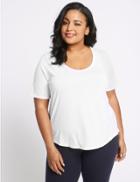 Marks & Spencer Curve Drape Round Neck Short Sleeve T-shirt White
