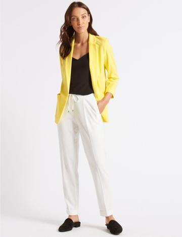 Marks & Spencer Relaxed Patch Pocket Blazer Yellow