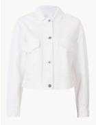 Marks & Spencer Pure Cotton Cropped Short Jacket Soft White