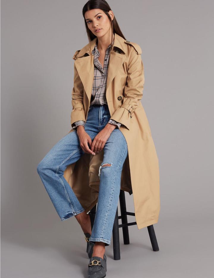 Marks & Spencer Trench Coat With Silk Beige