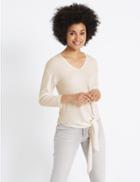Marks & Spencer Tie Front V-neck Jumper Cream