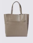 Marks & Spencer Leather Pocket Shopper Bag Grey