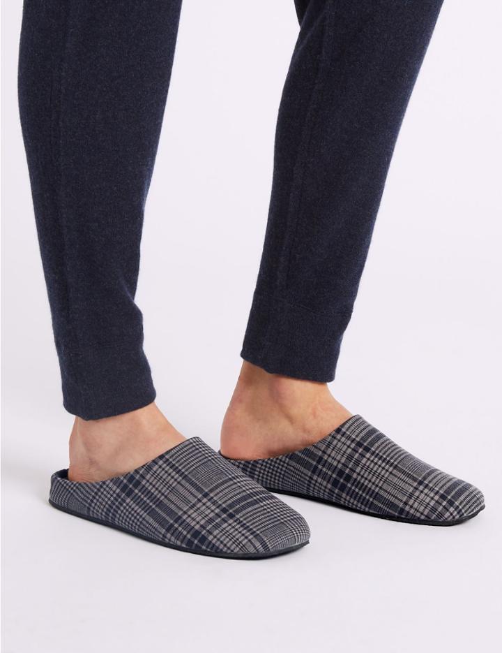 Marks & Spencer Slip-on Mule Slippers With Freshfeet&trade; Blue Mix