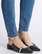 Marks & Spencer Faux Leather Court Shoes With Insolia Flex&reg; Black/white