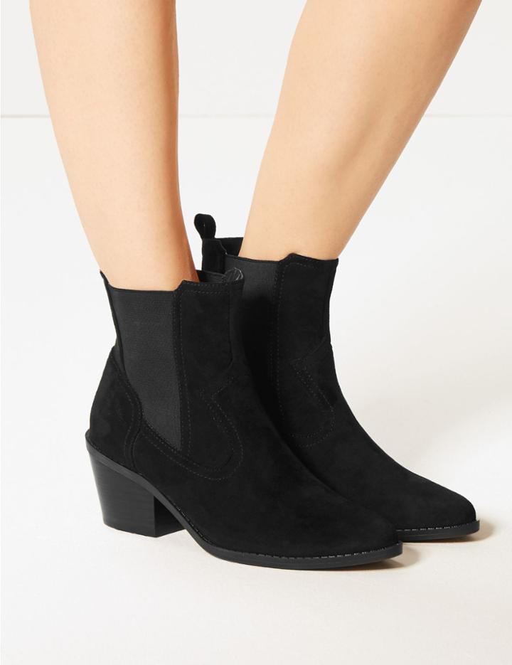 Marks & Spencer Chelsea Western Ankle Boots Black