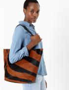 Marks & Spencer Hair Hide Shopper Bag Brown Mix