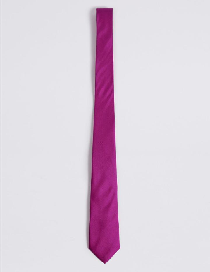 Marks & Spencer Pure Silk Tie Fuchsia