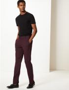 Marks & Spencer Burgundy Slim Fit Trousers Burgundy