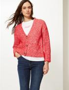 Marks & Spencer Textured Cardigan Bright Red