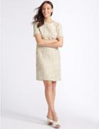 Marks & Spencer Textured Short Sleeve Shift Dress Ivory Mix