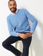 Marks & Spencer Pure Cotton Dot Textured Jumper Blue Mix