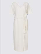 Marks & Spencer Half Sleeve Tie Waist Wrap Dress Ivory