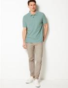 Marks & Spencer Pure Cotton Polo Shirt Pale Green