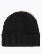 Marks & Spencer Pure Cashmere Turned Up Beanie Black