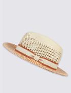 Marks & Spencer Zigzag Weave Summer Hat Natural Mix