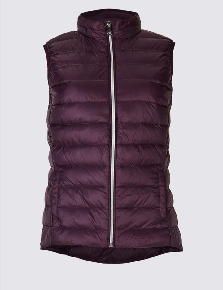 Marks & Spencer Down & Feather Gilet With Stormwear&trade; Purple