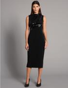 Marks & Spencer Embellished Sleeveless Bodycon Midi Dress Black