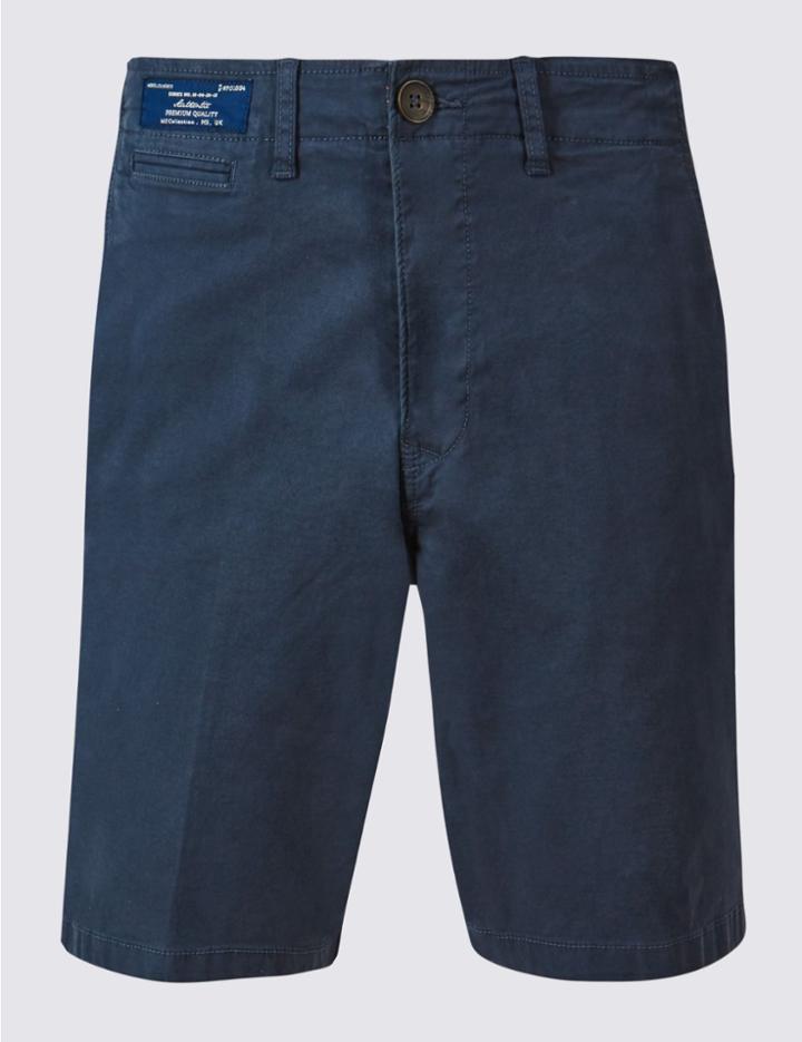 Marks & Spencer Cotton Rich Shorts Blue