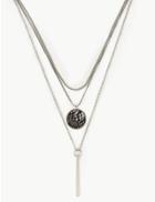 Marks & Spencer Skin Kind&trade; Disc And Bar Necklace Silver Mix