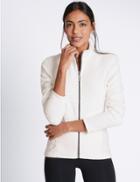 Marks & Spencer Funnel Neck Fleece Jacket Winter White