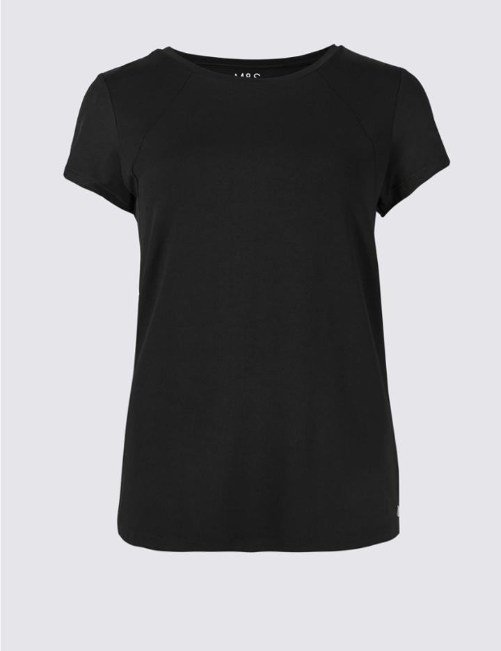 Marks & Spencer Round Neck Short Sleeve Top Black