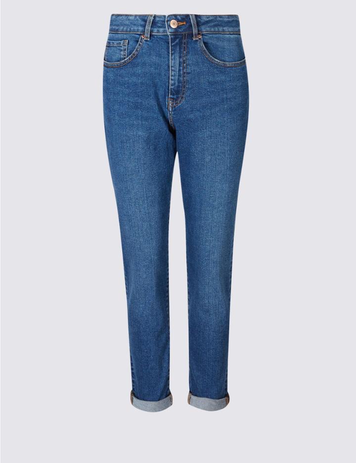 Marks & Spencer High Waist Mom Jeans Medium Indigo