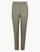 Marks & Spencer Cotton Rich Slim 7/8th Trousers Sage