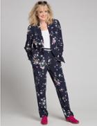 Marks & Spencer Floral Print Jacket Navy Mix