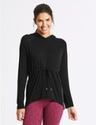Marks & Spencer Quick Dry Long Sleeve Draped Hooded Top Black