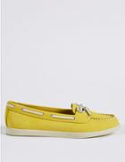 Marks & Spencer Leather Boat Shoes With Insolia Flex&reg; Yellow