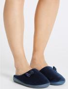 Marks & Spencer Spotted Bow Mule Slippers Navy