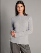 Marks & Spencer Pure Cashmere Split Cuff Turtle Neck Jumper Grey Marl