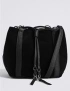 Marks & Spencer Velvet Drawstring Duffle Bag Black