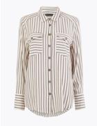 Marks & Spencer Striped Relaxed Fit Shirt Ivory Mix