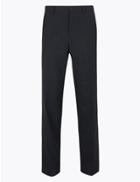 Marks & Spencer Regular Stretch Checked Trousers Navy