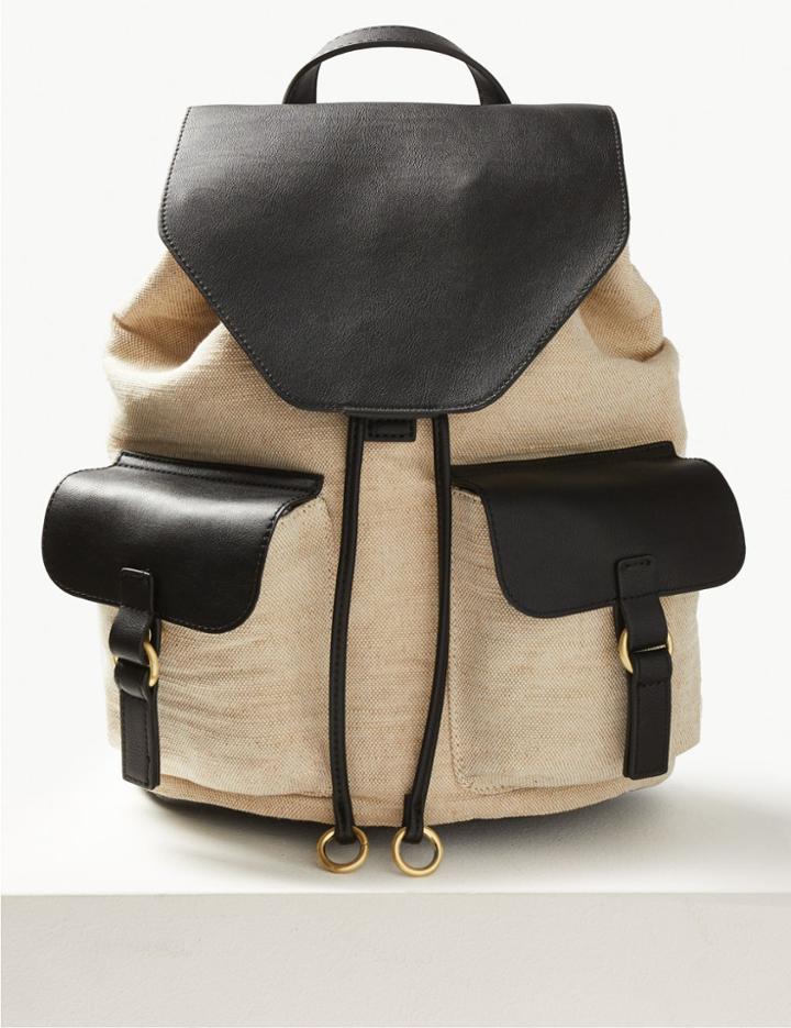 Marks & Spencer Ring Backpack Bag Natural Mix