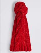 Marks & Spencer Cable Chenille Scarf Red