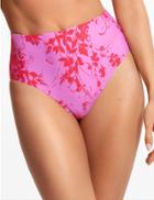 Marks & Spencer Floral Print High Waisted Bikini Bottoms Pink Mix