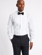 Marks & Spencer Cotton Blend Regular Fit Dinner Shirt White