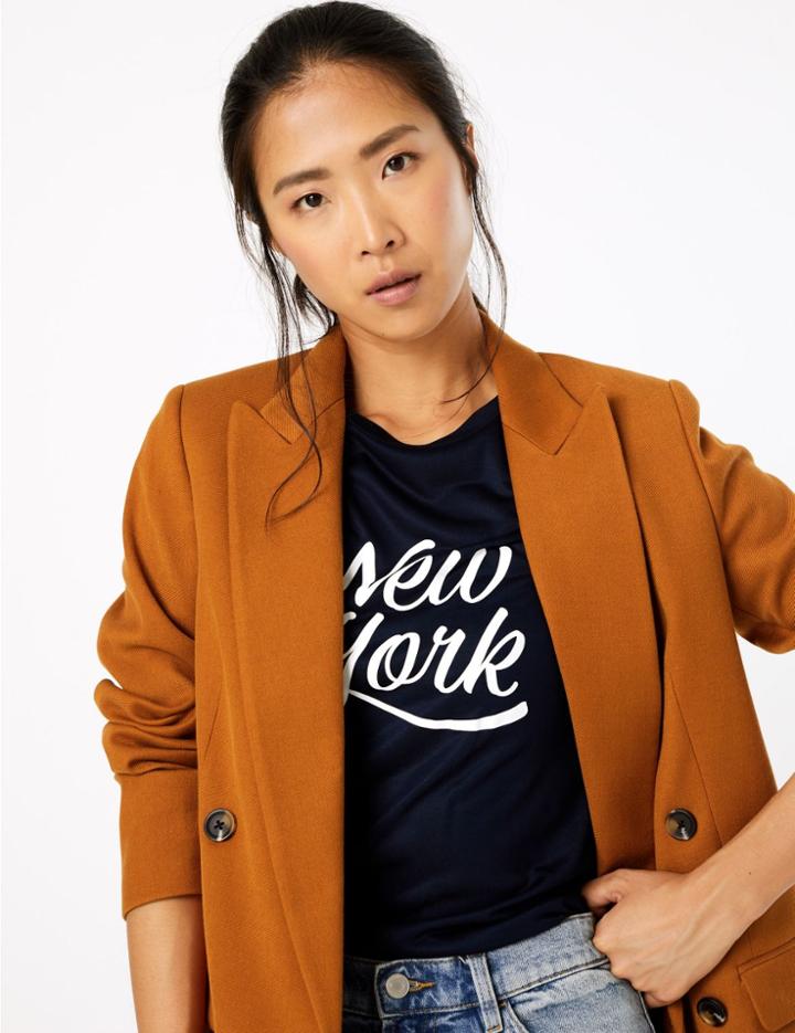 Marks & Spencer Double Breasted Blazer Cognac