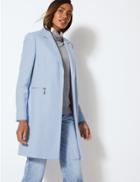 Marks & Spencer Wool Blend Single Breasted Coat Cornflower