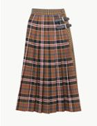 Marks & Spencer Checked A-line Midi Skirt Natural Mix