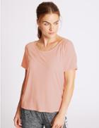Marks & Spencer Modal Blend Short Sleeve T-shirt Light Rose