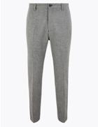 Marks & Spencer Skinny Fit Micro Design Flat Front Trousers Grey