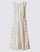Marks & Spencer Linen Blend Striped Shift Dress Cream Mix