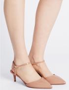 Marks & Spencer Kitten Heel Buckle Sandals With Insolia&reg; Caramel