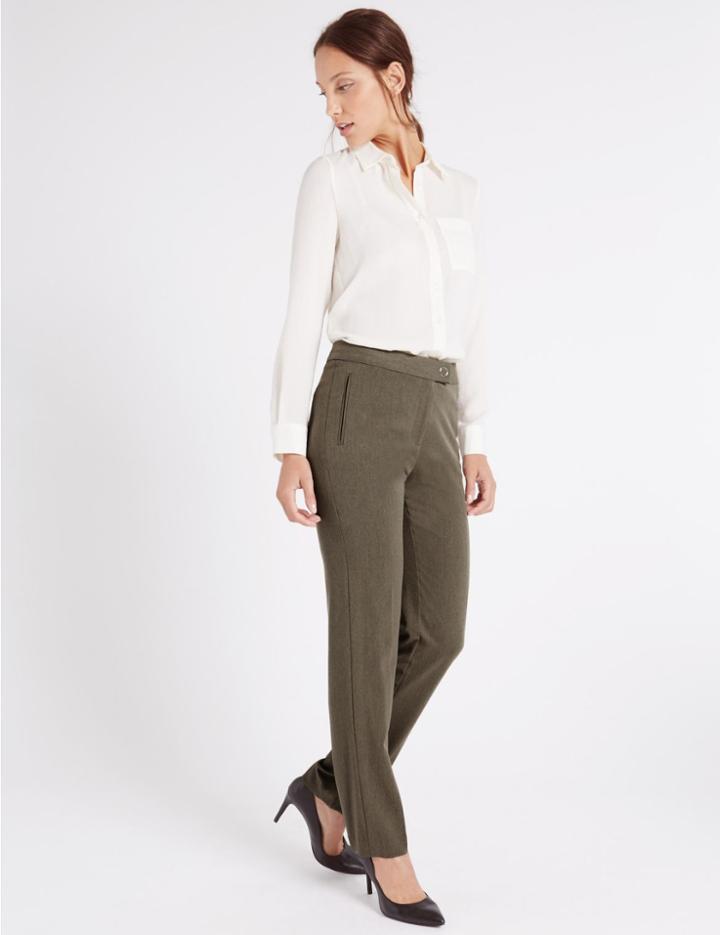 Marks & Spencer Straight Leg Trousers Neutral